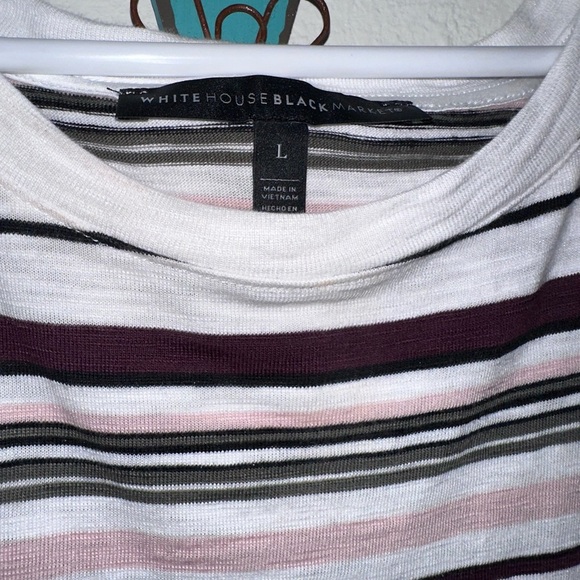 White House Black Market Striped Long Sleeve Top size Large - Picture 3 of 4